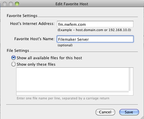 filemaker server 11 hosting